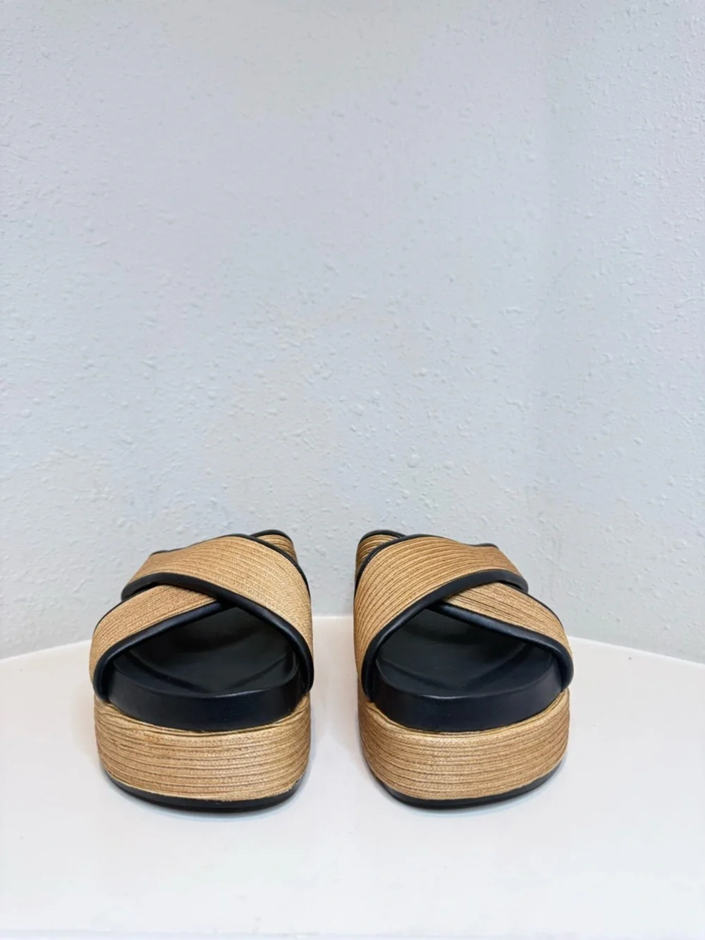 Rebecca Minkoff Woven Dune Khaki Women’s Platform Sandals Size 8 NIB